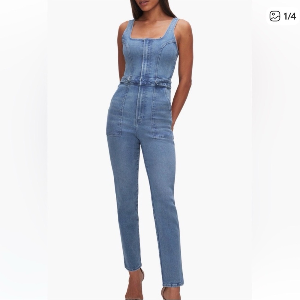 Good American Fit For Success Women's Denim Overalls